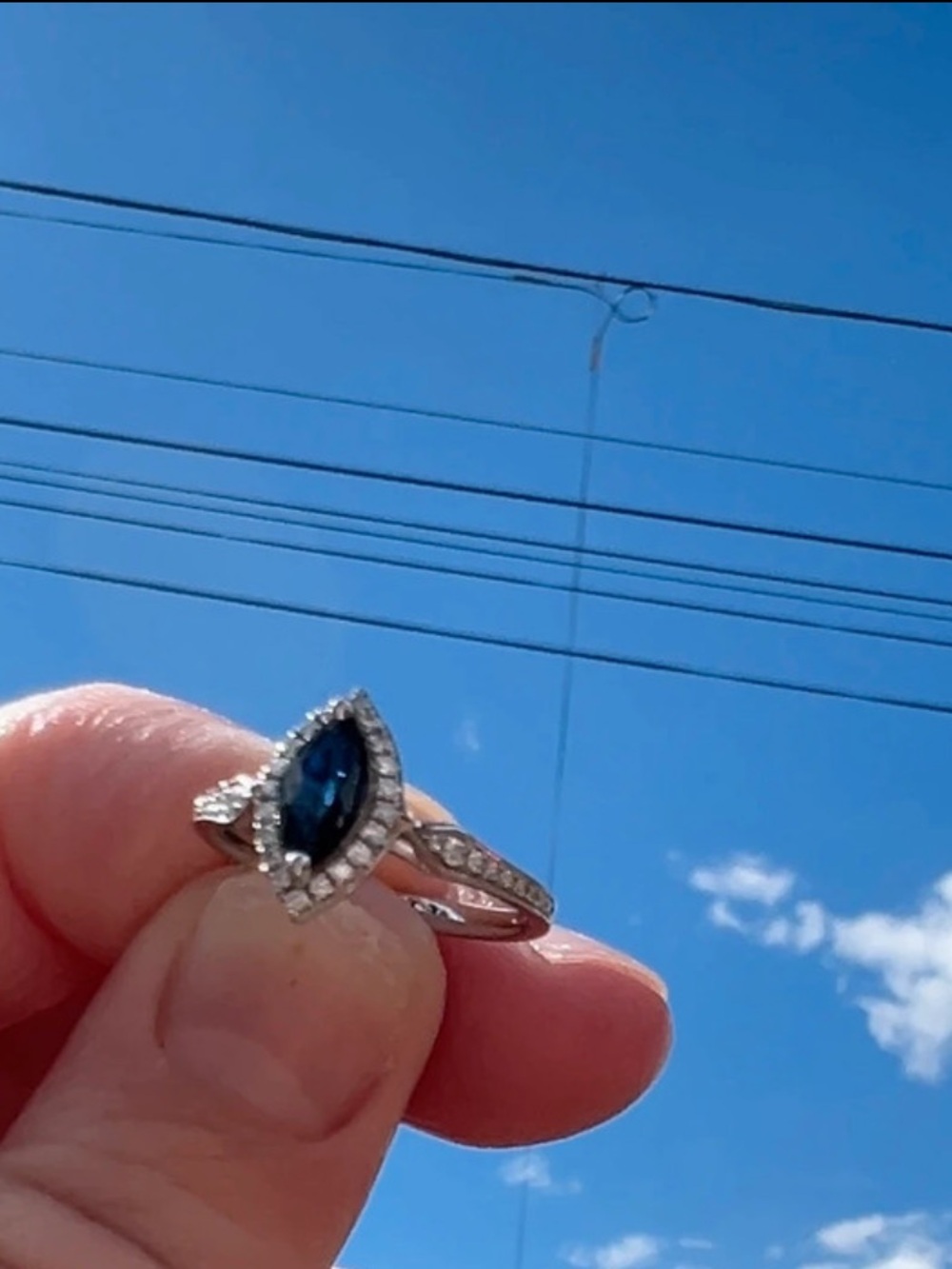 Natural Sapphire and Diamond 14kt Ring